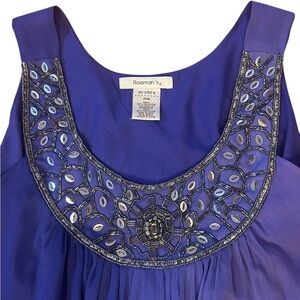Roamans purple Sleeveless semi formal Dress with Embellished Neckline Size 22